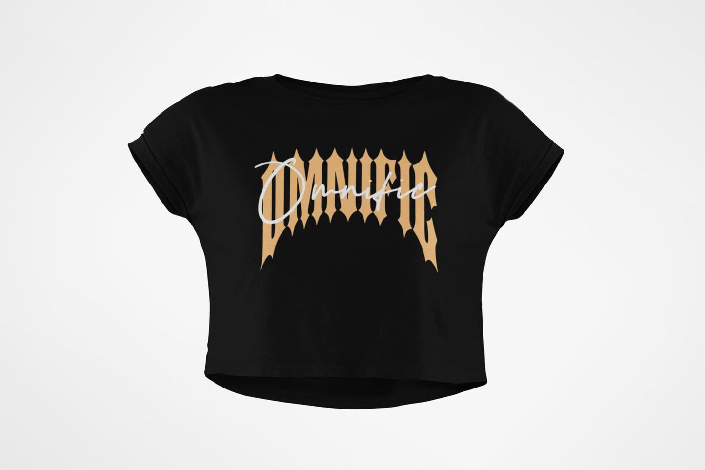 Omnific Graphic Crop Top – Black