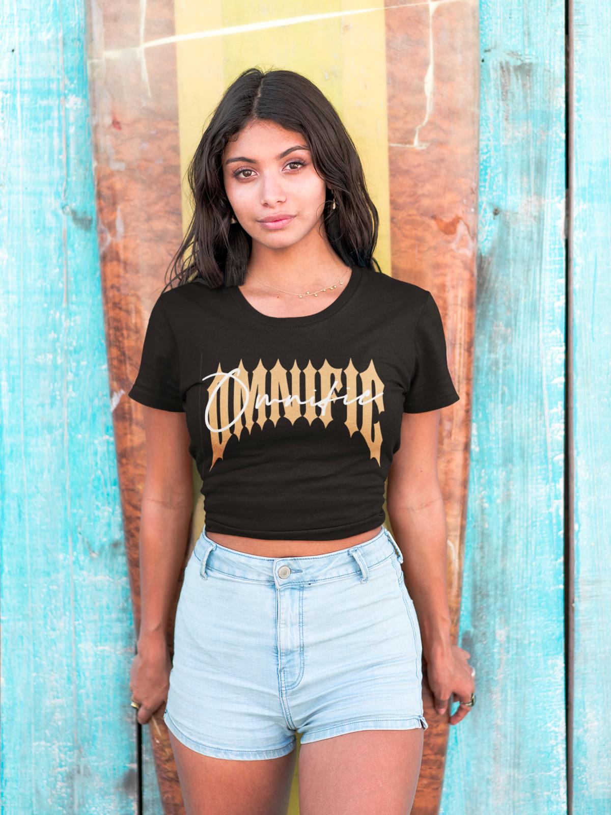 Omnific Graphic Crop Top – Black